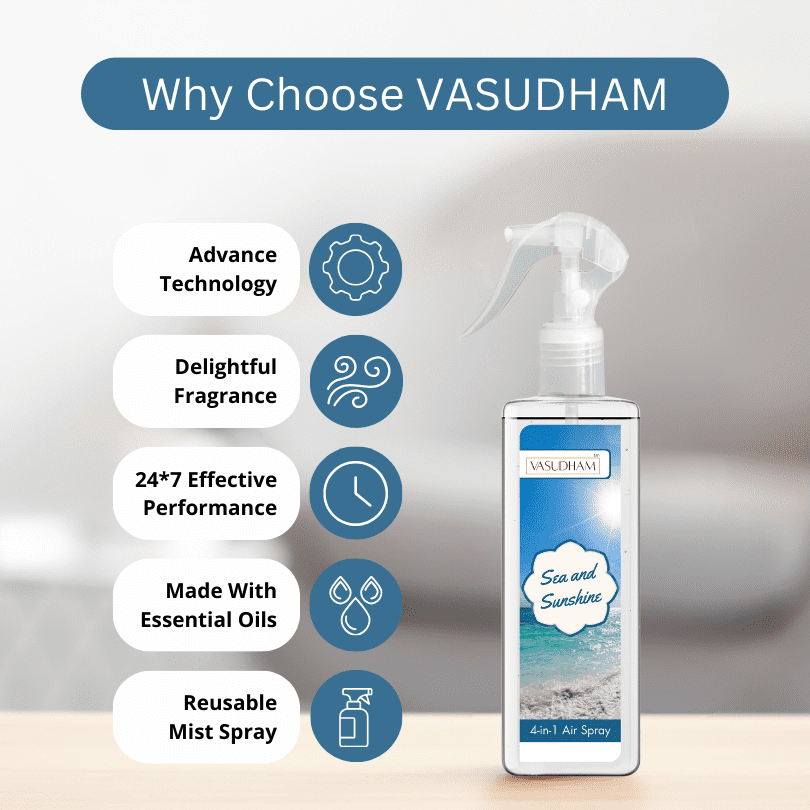 Sea and Sunshine Air Spray for Reducing Stress levels & Relaxing | Room Freshener and Fabric/ Linen Spray - 200 ML