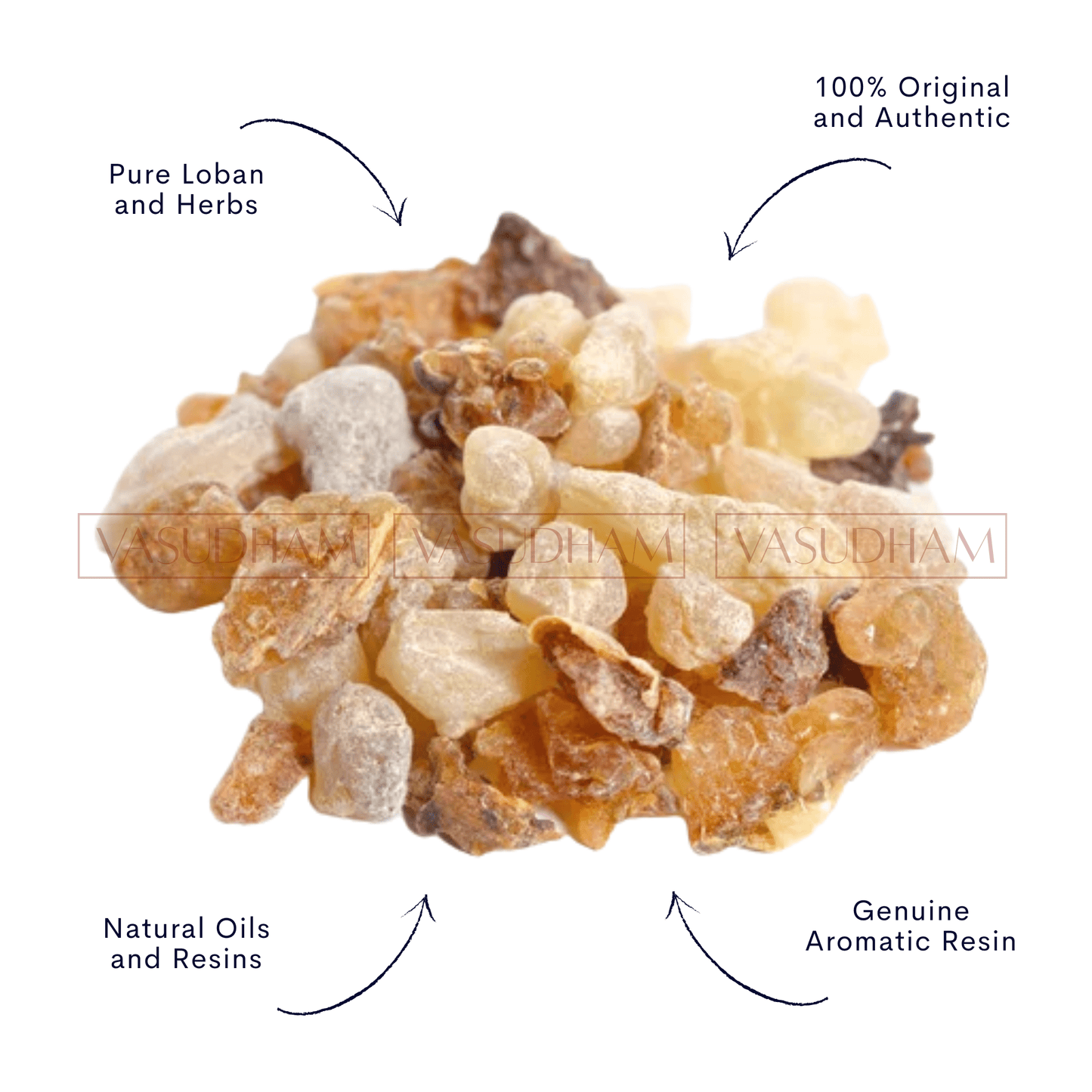 Pure Golden Loban for Air Purification, Pooja, Meditation, Negativity Removal - 100 Gm