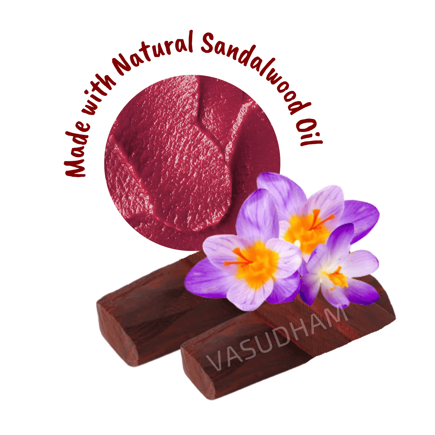 Premium Red Sandalwood Rakta Chandan Tilak Infused with Pure Kesar, Gulab Attar & Sacred Herbs