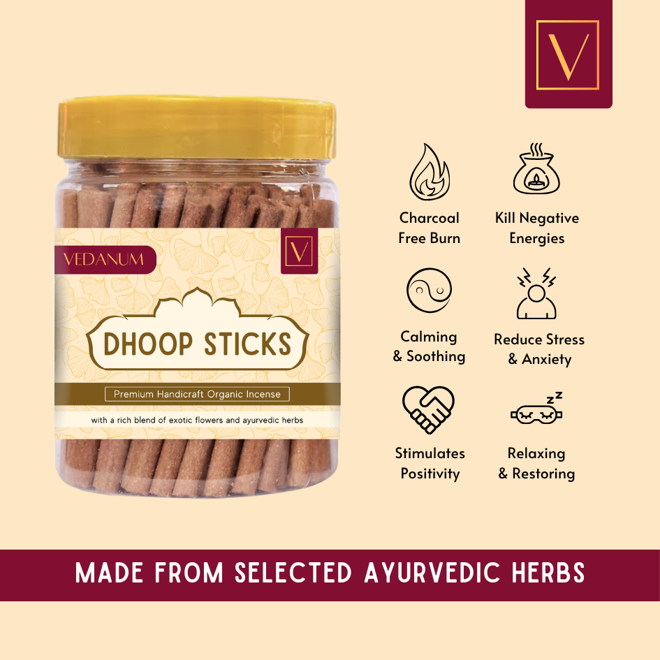 Arabic Oud Natural Dhoop Sticks Jar | Premium Organic Incense with Essential Oils for Puja, Meditation, and Aromatherapy - 200 Gm
