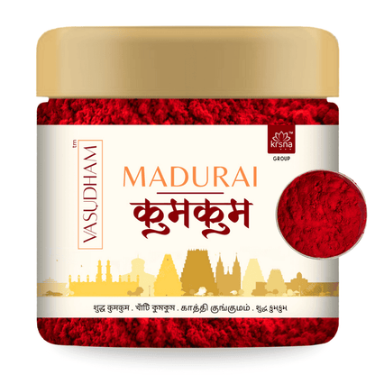 Premium Madurai A+ Grade Color Free Puja Roli Red Kumkum with Pure Turmeric & Limestone - 80 Gm