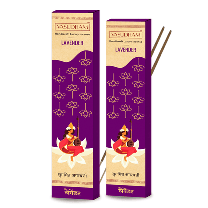 Natural Lavender Incense Sticks Premium Agarbatti 100% Pure Ayurvedic - 30 Sticks