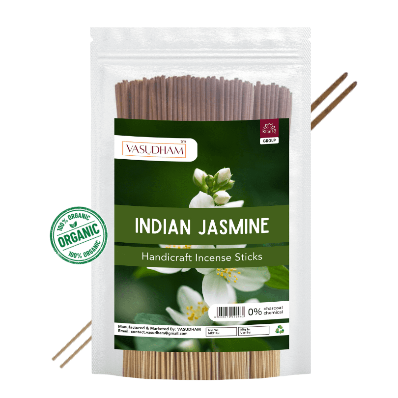 Premium Indian Jasmine Incense Sticks Zipper Pack 100% Organic Agarbatti