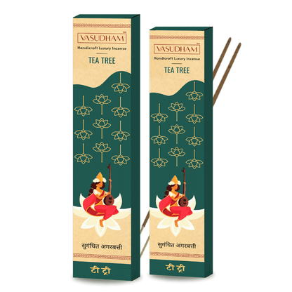 Natural Tea Tree Incense Sticks Premium Agarbatti 100% Pure Ayurvedic - 30 Sticks