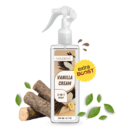 Vanilla Cream Air Spray for Therapeutic Relaxing and Calming Vibes | Room Freshener and Fabric/ Linen Spray - 200 ML