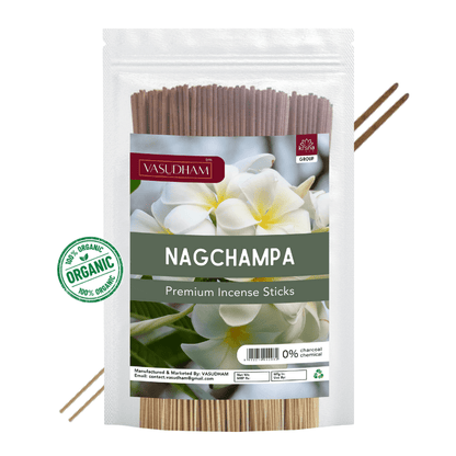 Premium Nagchampa Incense Sticks Zipper Pack 100% Organic Agarbatti - 200 Gm