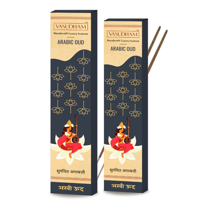 Natural Arabic Oud Incense Sticks Premium Agarbatti 100% Pure Ayurvedic - 30 Sticks