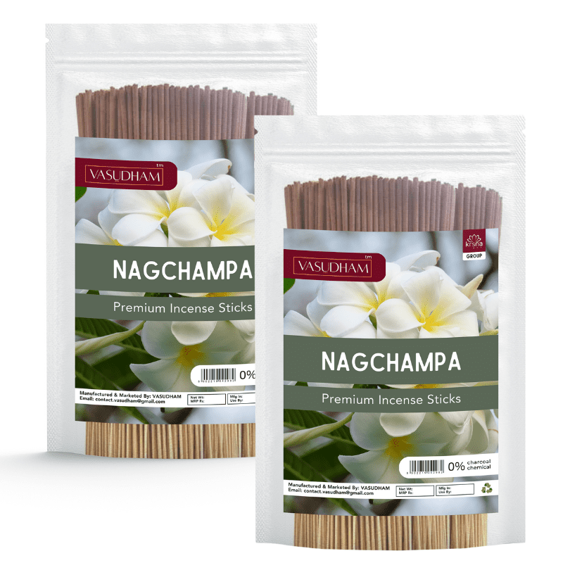 Premium Nagchampa Incense Sticks Zipper Pack 100% Organic Agarbatti - 200 Gm