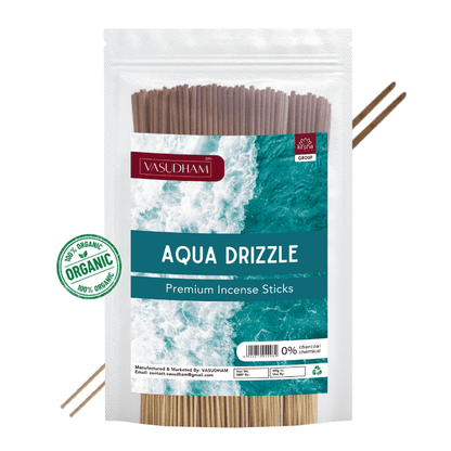 Premium Ocean Aqua Incense Sticks Zipper Pack 100% Organic Agarbatti - 200 Gm