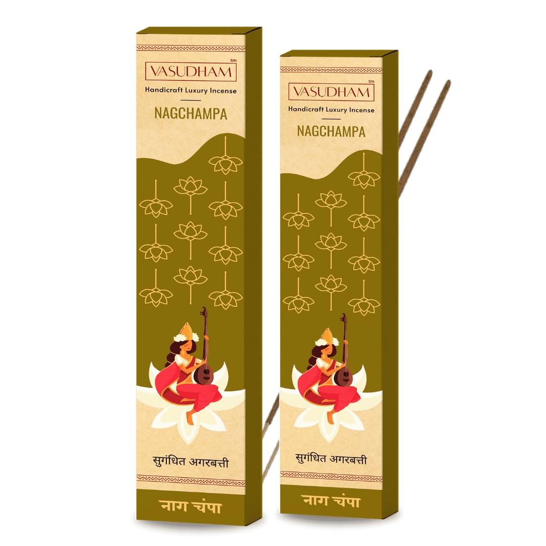 Natural Nagchampa Incense Sticks Premium Agarbatti 100% Pure Ayurvedic - 30 Sticks