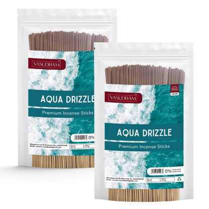 Premium Aqua Fragrance Incense Sticks Zipper Pack 100% Organic Agarbatti - 200 Gm