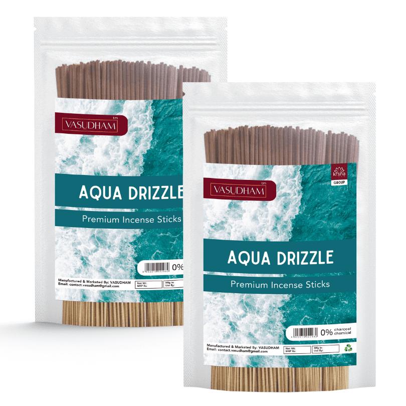 Premium Ocean Aqua Incense Sticks Zipper Pack 100% Organic Agarbatti - 200 Gm