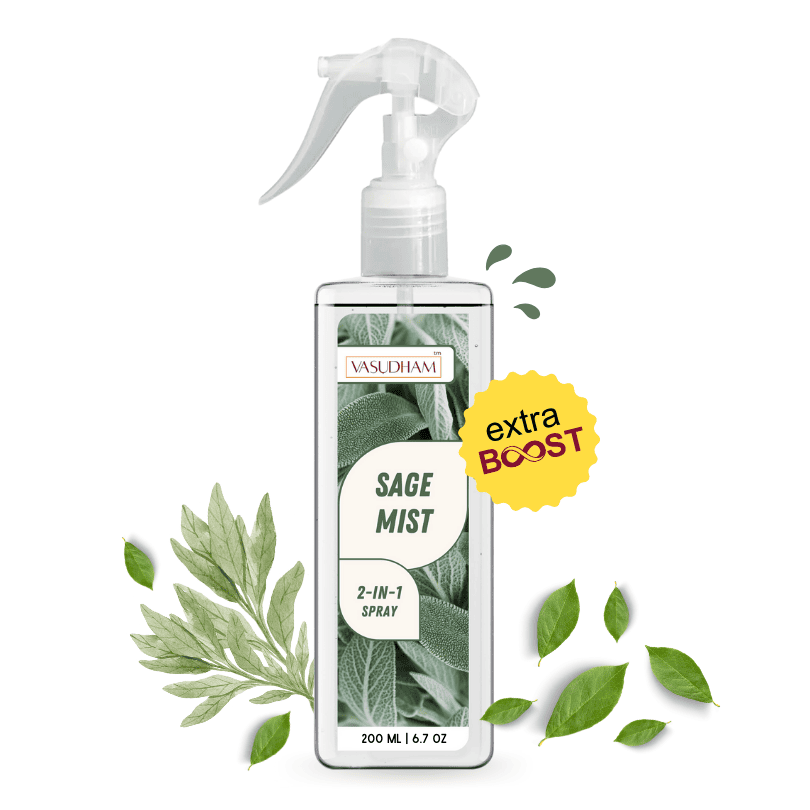 Sage Mist Air Spray for Cleansing Negative Energy & Protection | Room Freshener and Fabric/ Linen Spray - 200 ML