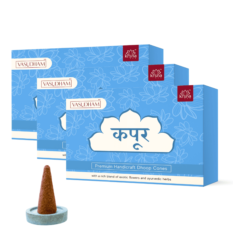 100% Organic Handicraft Camphor Incense Cones Premium Dhoopbatti - 60 Gm