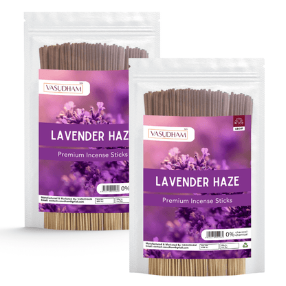 Premium Lavender Haze Incense Sticks Zipper Pack 100% Organic Agarbatti - 200 Gm