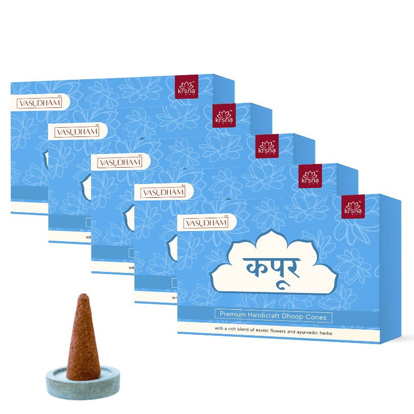 100% Organic Handicraft Camphor Incense Cones Premium Dhoopbatti - 60 Gm