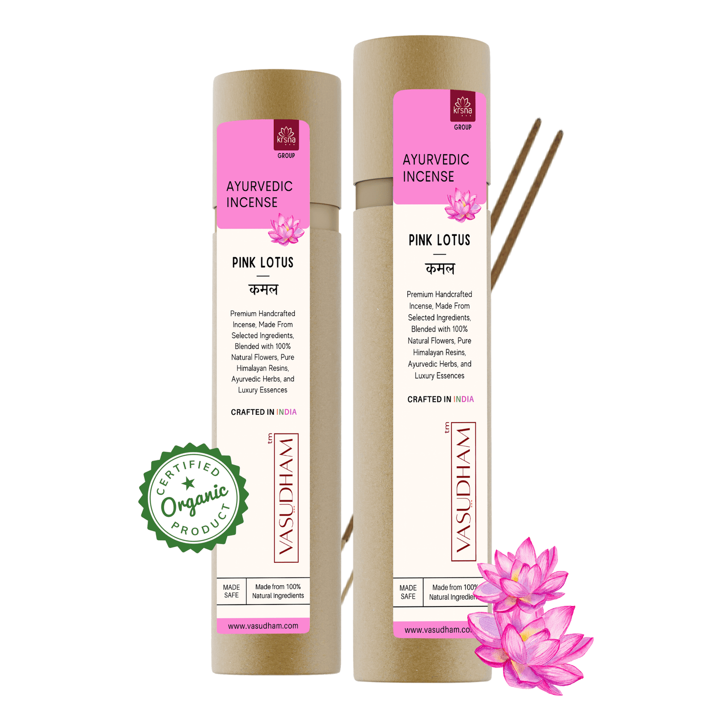 100% Organic Charcoal Free Handicraft Lotus Incense Sticks Natural Agarbatti - 100 Gm