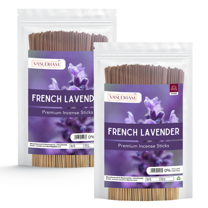 Premium French Lavender Incense Sticks Zipper Pack 100% Organic Agarbatti - 200 Gm