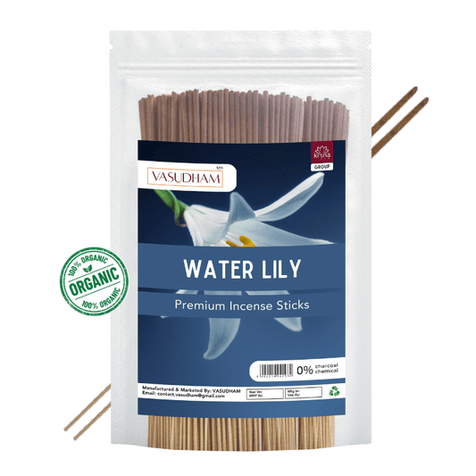 Premium Water Lily Incense Sticks Zipper Pack 100% Organic Agarbatti - 200 Gm