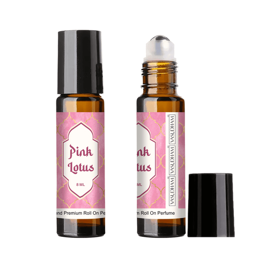 Vasudham pink lotus roll on perfume