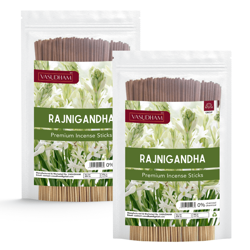 Premium Rajnigandha Incense Sticks Zipper Pack 100% Organic Agarbatti - 200 Gm