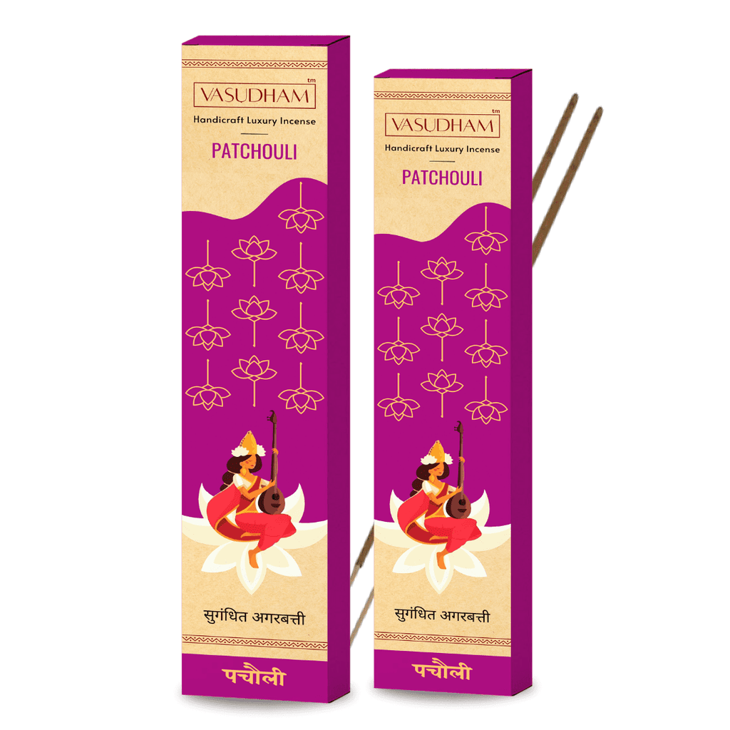 Natural Patchouli Incense Sticks Premium Agarbatti 100% Pure Ayurvedic - 30 Sticks