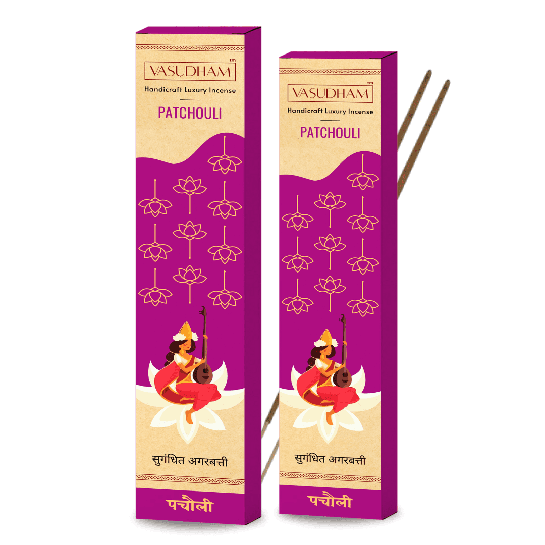 Natural Patchouli Incense Sticks Premium Agarbatti 100% Pure Ayurvedic - 30 Sticks