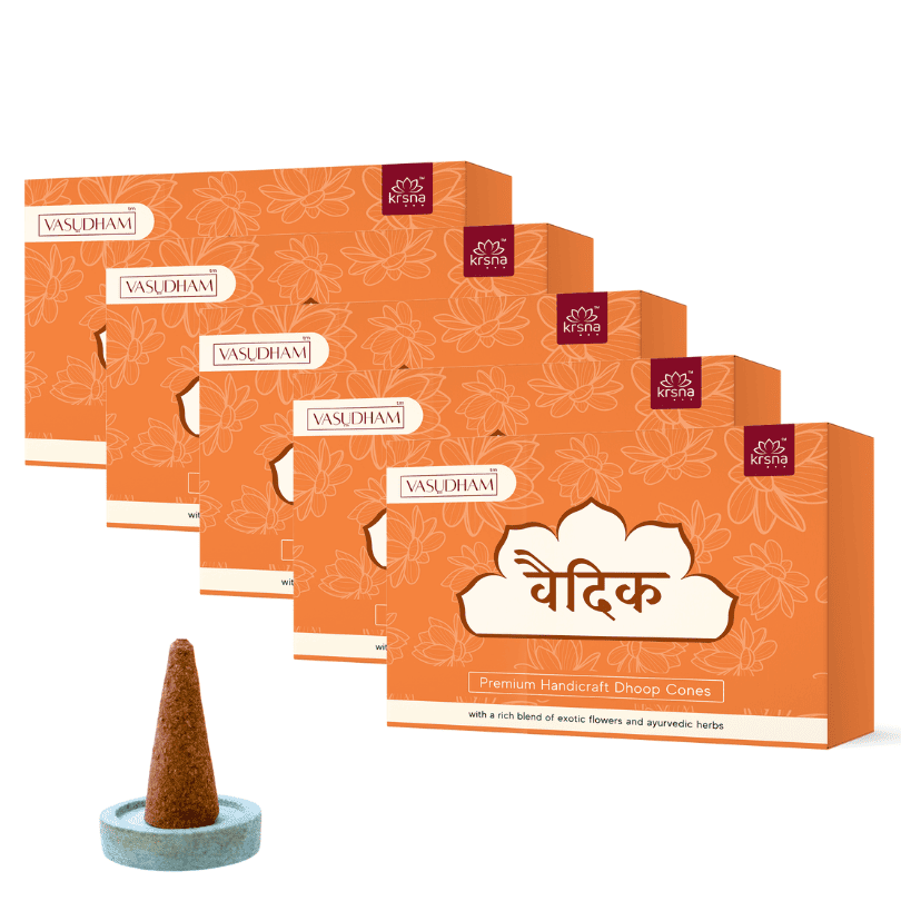 100% Organic Handicraft Ayurvedic Incense Cones Havan Dhoopbatti - 60 Gm