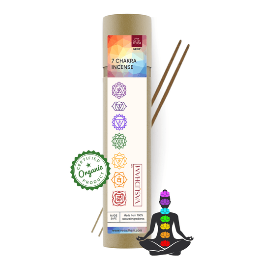 100% Organic Seven Chakra Balancing Incense Sticks Natural Agarbatti Dhoop - 100 Gm