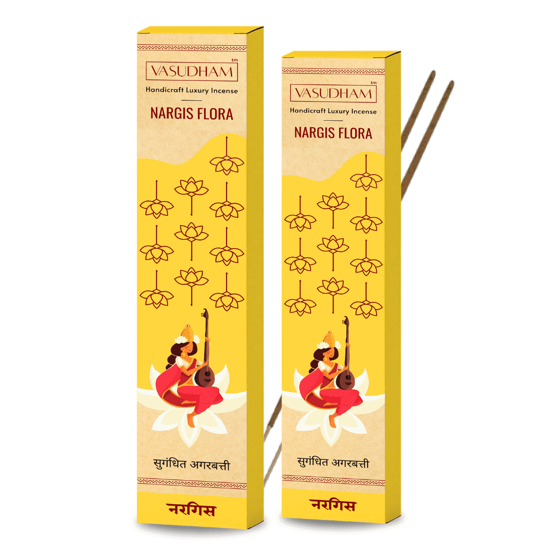 Natural Nargis Flora Incense Sticks Premium Agarbatti 100% Pure Ayurvedic - 30 Sticks