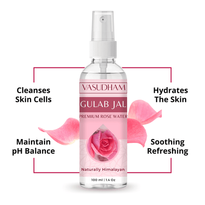 100% Pure Damask Rose Water, Skin Toner, Organic Gulab Jal - 100 ML