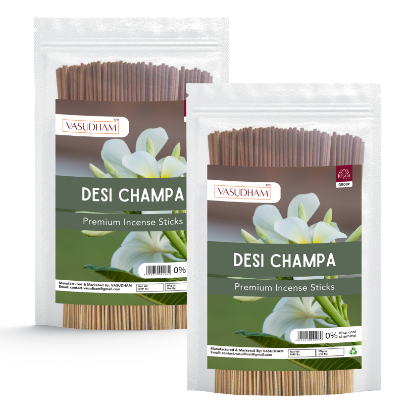 Premium Desi Champa Incense Sticks Zipper Pack 100% Organic Agarbatti - 200 Gm