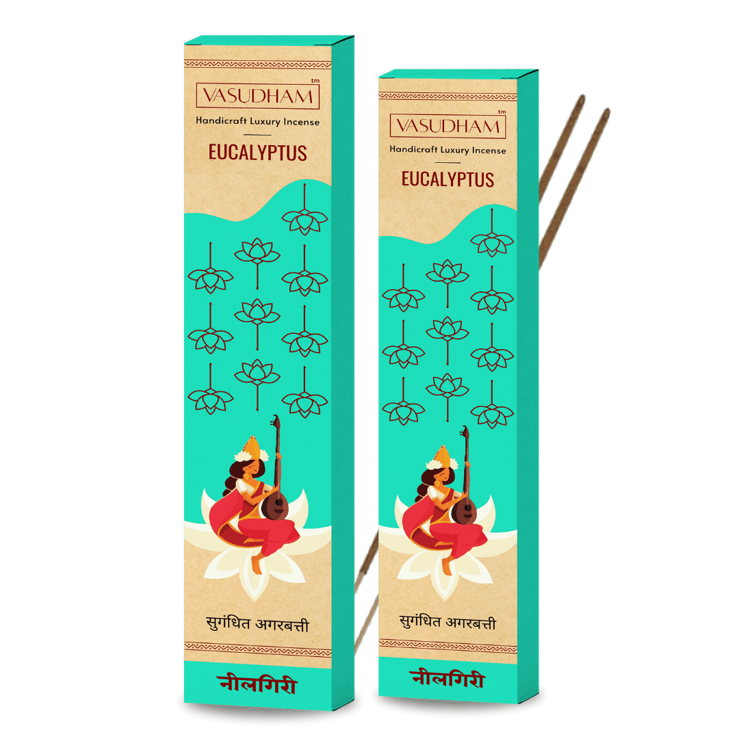 Natural Eucalyptus Incense Sticks Premium Agarbatti 100% Pure Ayurvedic - 30 Sticks