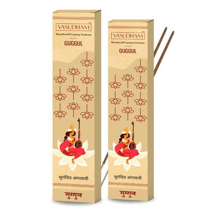 Natural Guggul Incense Sticks Premium Agarbatti 100% Pure Ayurvedic - 30 Sticks