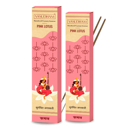 Natural Pink Lotus Incense Sticks Premium Agarbatti 100% Pure Ayurvedic - 30 Sticks