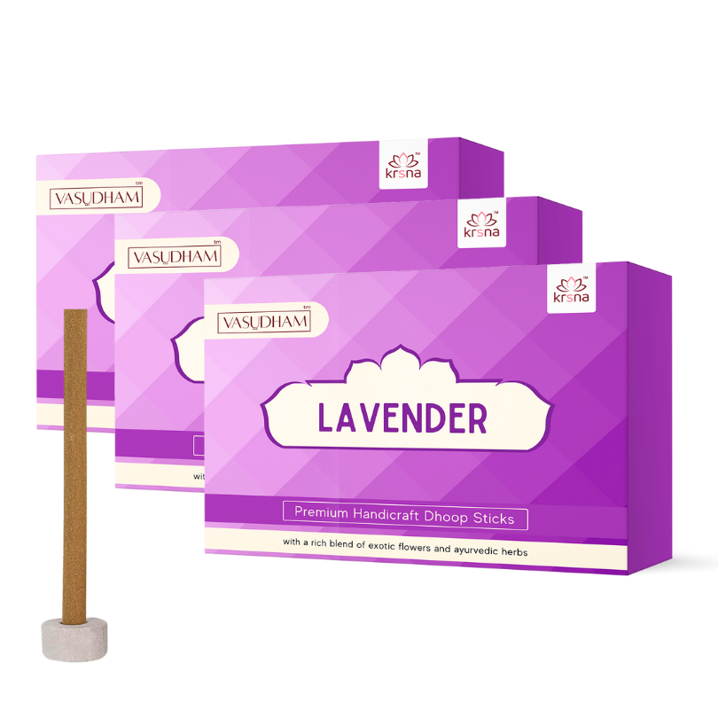 Handicraft Lavender Natural Incense Premium Dhoop Sticks Bambooless Agarbatti - 60 Gm