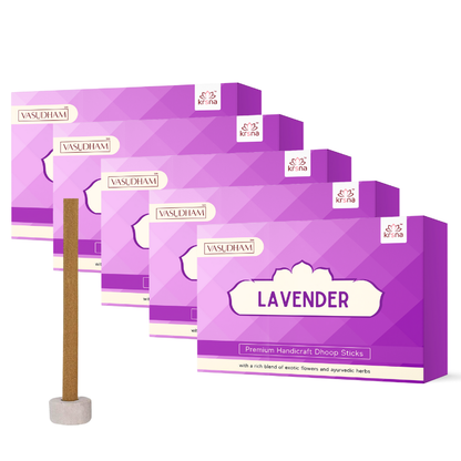 Handicraft Lavender Natural Incense Premium Dhoop Sticks Bambooless Agarbatti - 60 Gm