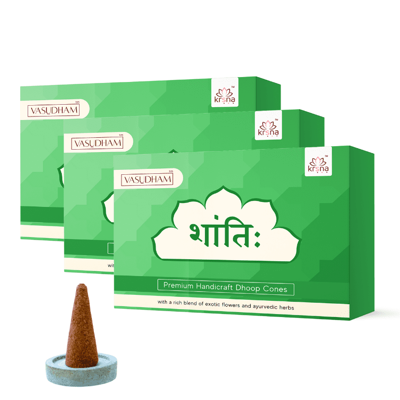 100% Organic Handicraft Sukh Santi Incense Cones Premium Dhoopbatti - 60 Gm