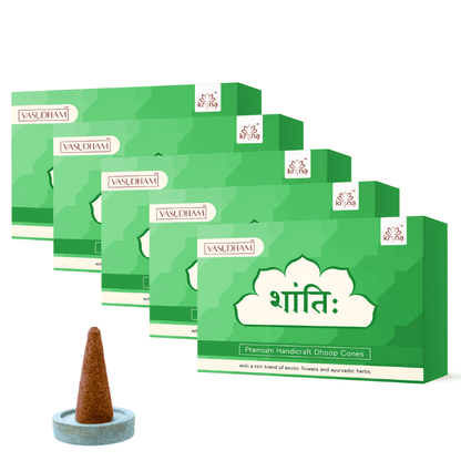 100% Organic Handicraft Sukh Santi Incense Cones Premium Dhoopbatti - 60 Gm