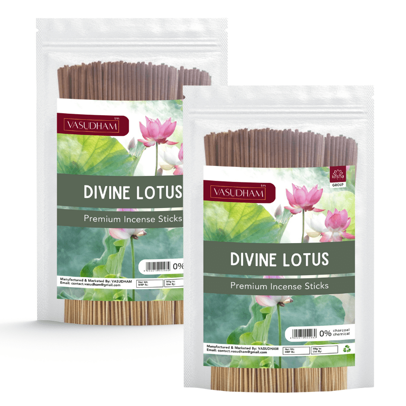 Premium Divine Lotus Incense Sticks Zipper Pack 100% Organic Agarbatti - 200 Gm