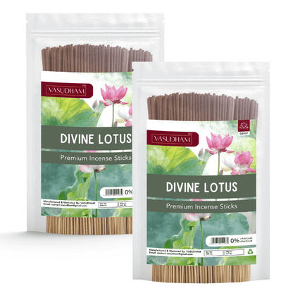 Premium Divine Lotus Incense Sticks Zipper Pack 100% Organic Agarbatti - 200 Gm