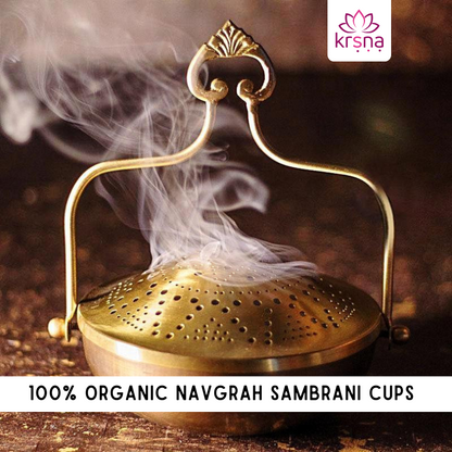 100% Natural and Organic Sambrani Cups for Navgrah Shanti | Premium Loban Cups with Guggul, Cow Dung and Ayurvedic Herbs