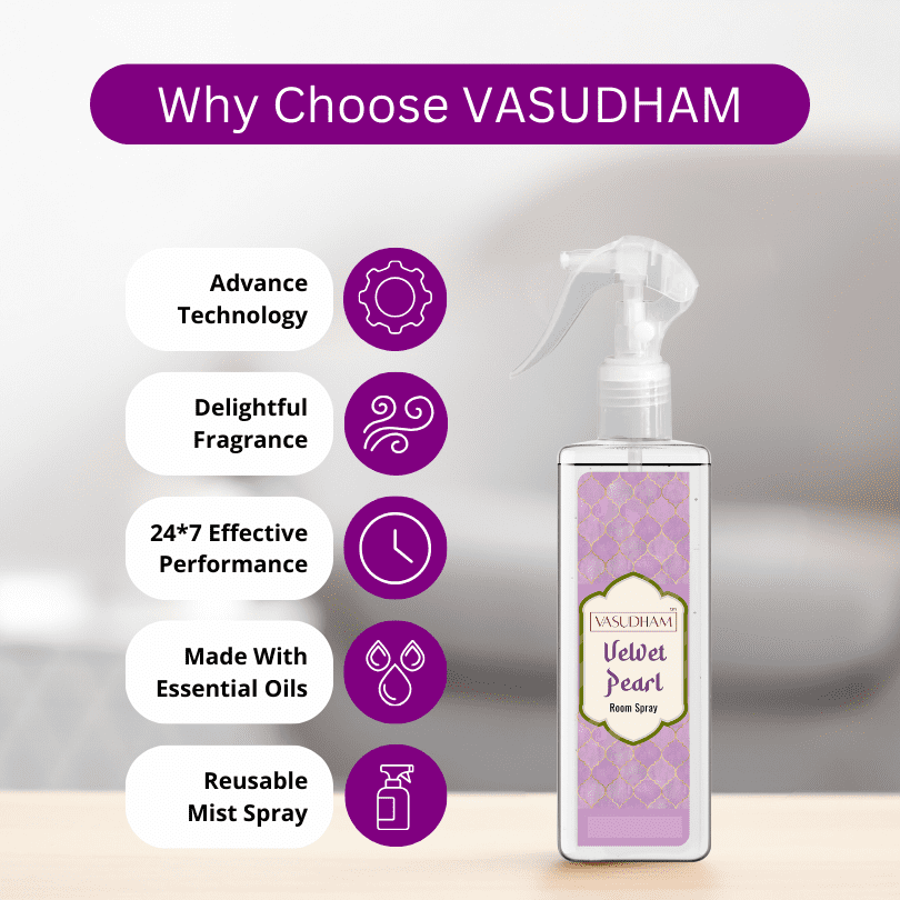 Velvet Pearl Intense Fragrance Air Freshener Mist Spray | Long Lasting Room Freshener and Pillow Spray - 200 ML