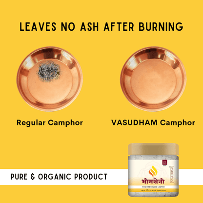 100% Pure Bhimseni Camphor Crystals Organic Isoborneol Flakes, Aromatherapy and Daily Puja