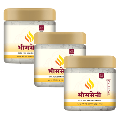 100% Pure Bhimseni Camphor Crystals Organic Isoborneol Flakes, Aromatherapy and Daily Puja