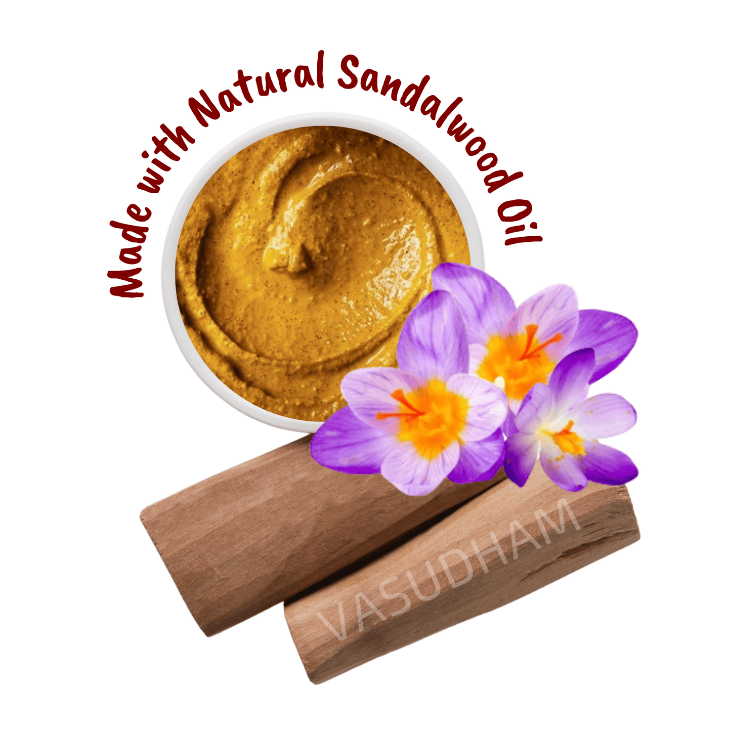 24K Gold Chandan Tilak Paste 100% Pure Sandalwood Blended with Real Gold, Kesar & Rose Water - 100 Gm