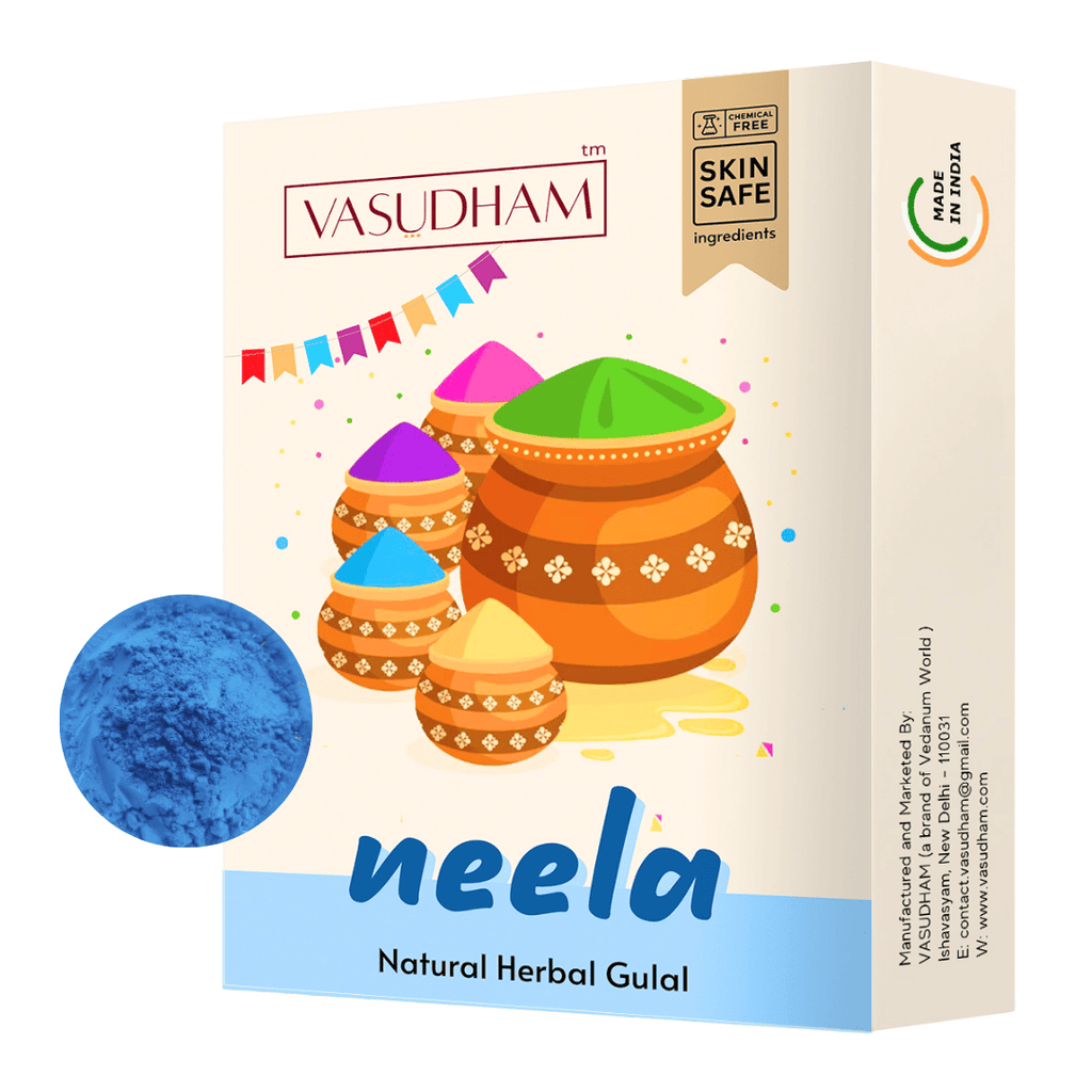 Blue Holi Color 100% Organic Herbal Gulal | Holi Ke Rang Made from Flowers and Herbs - 100 Gm