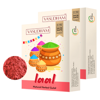 Red Holi Color 100% Organic Herbal Gulal | Holi Ke Rang Made from Flowers and Herbs - 100 Gm