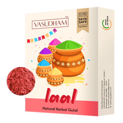 Red Holi Color 100% Organic Herbal Gulal | Holi Ke Rang Made from Flowers and Herbs - 100 Gm