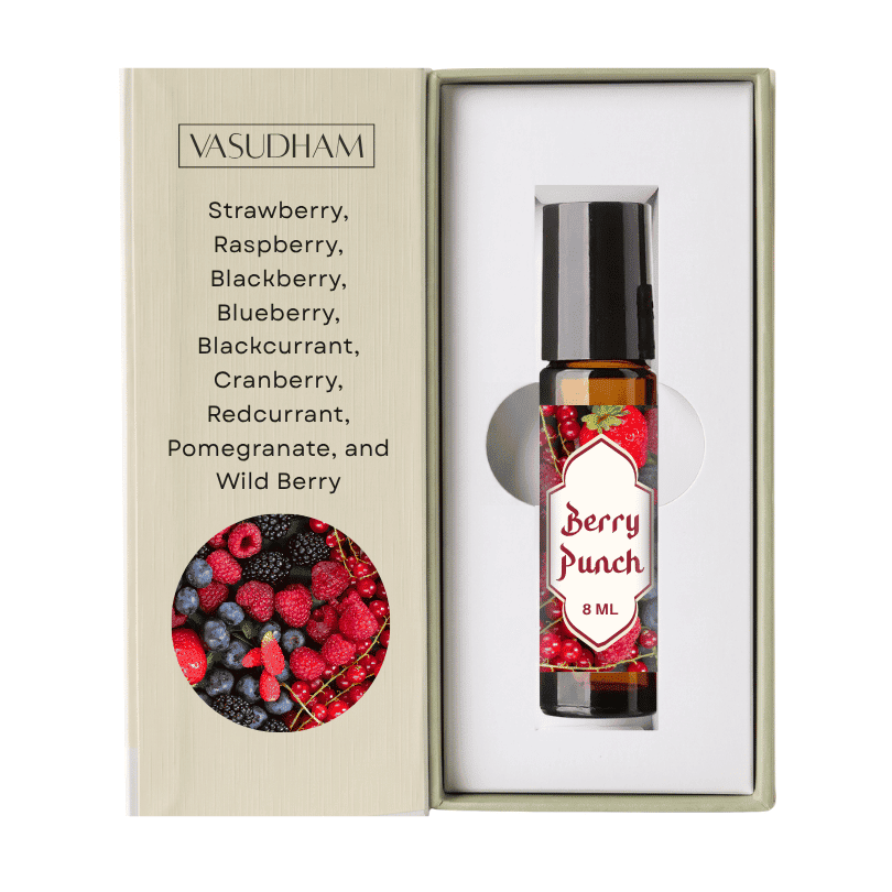 Vasudham berry punch roll-on perfume box